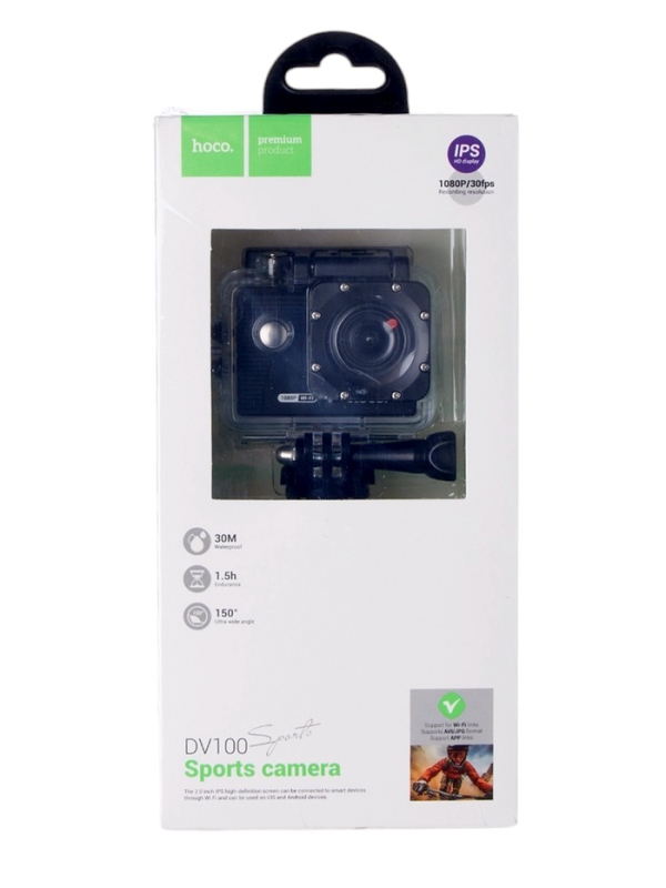 Экшн-камера Hoco, DV100, 1080p видео, черная
