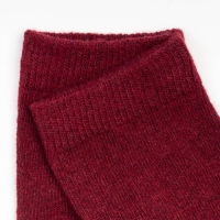 Носки женские шерстяные, цвет бордовый, размер 36-40