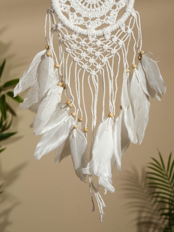Ловец снов "Белый цветочек" 12х50 см.