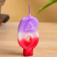 Свеча цифра "6" 8х3,75х1 см