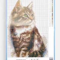 Вышивка крестиком 21х30 см "Домашний кот"