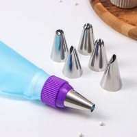 Набор кондитерский, 8 предметов: мешок, адаптер, 6 насадок d=3 см