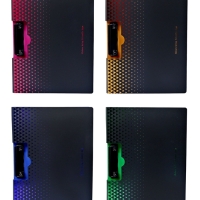 Папка с прижимом формат А4 пластик1400мкр,Черная с металлизированой отделкой МИКС Папка с прижимом формат А4 пластик1400мкр,Черная с металлизированой отделкой МИКС