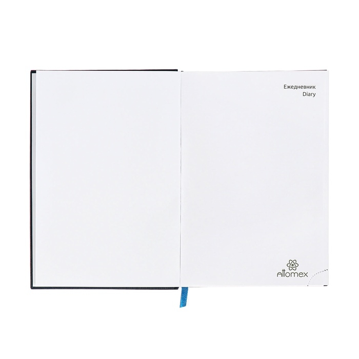 Ежедневник недатированный, A5, 160 листов, Attomex. Lancaster, твердая обложка балакрон с поролоном, тиснение фольгой, перфорация, ляссе, блок 70%, синий