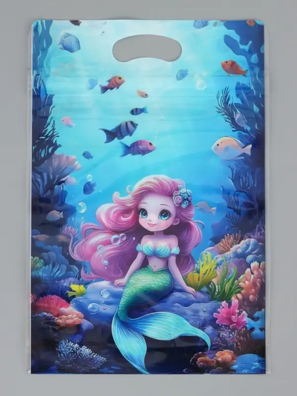 Пакет подарочный, с zip-lock застежкой, "Русалочка", 15х23 &plusmn; 1см МИКС