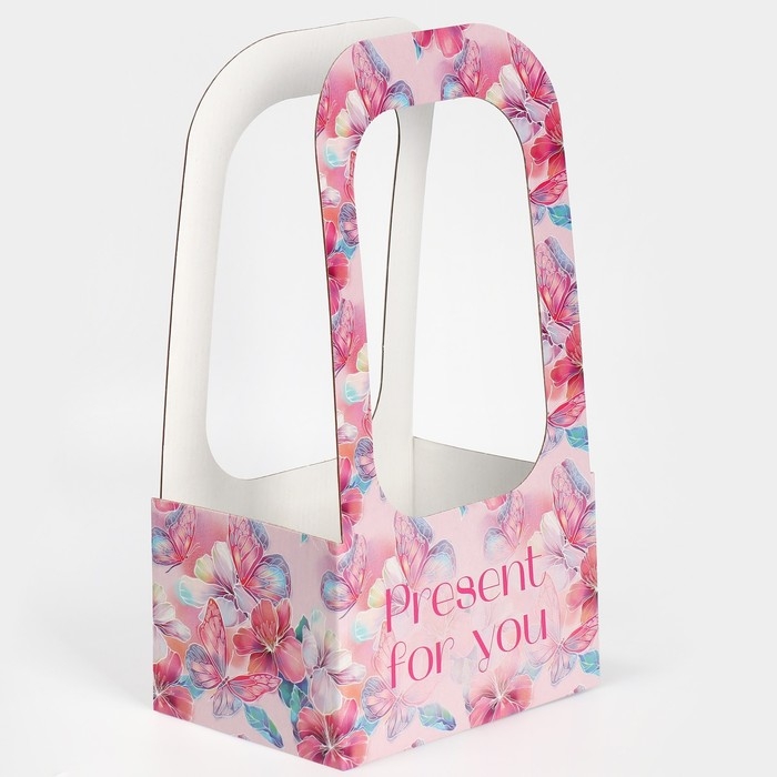 Коробка-переноска для цветов &laquo;Для тебя&raquo;, 17 &times; 12 &times; 32 см