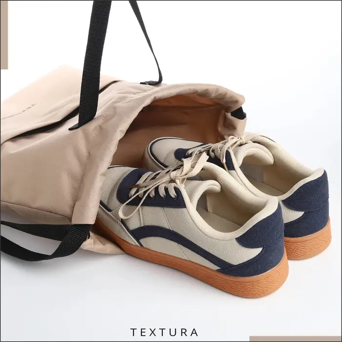 Мешок-сумка для обуви с карманом, TEXTURA, цвет бежевый