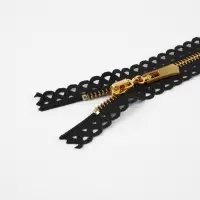 Молния металлическая, №3, неразъёмная, замок автомат, 60 см, чёрная