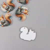 Декор для творчества акрил "Бельчонок в пижамке сладко спит на подушке" 2,9х3,4х0,3 см