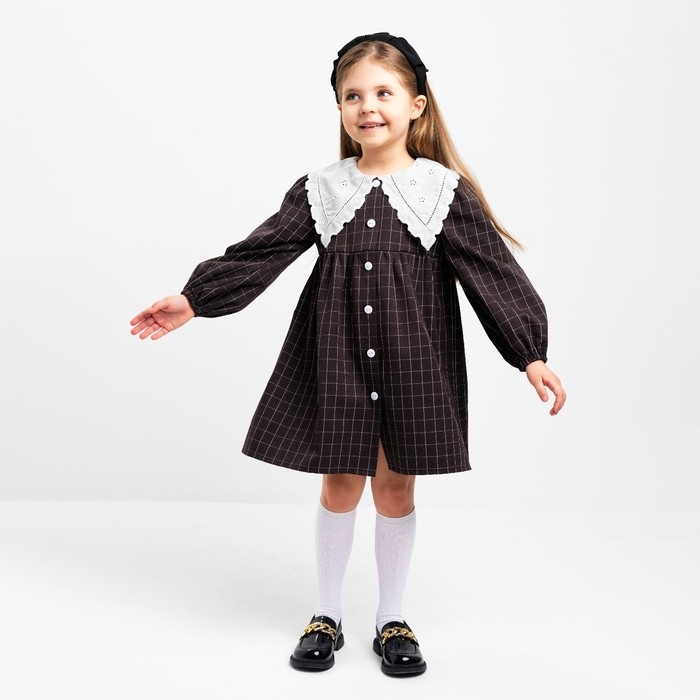 Платье детское с воротником KAFTAN, размер 38 (146-152 см), цвет черный Платье детское с воротником KAFTAN, размер 38 (146-152 см), цвет черный