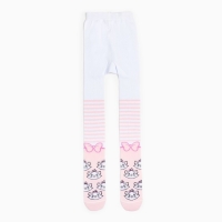 Колготки детские &laquo;Мари&raquo;, Коты аристократы, рост 92-98 см, цвет белый/розовый