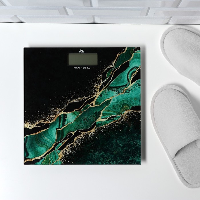 Весы напольные Luazon LVE-015 Весы напольные Luazon LVE-015 "Малахит", электронные, до 180 кг, 2хAAА (не в комплекте)