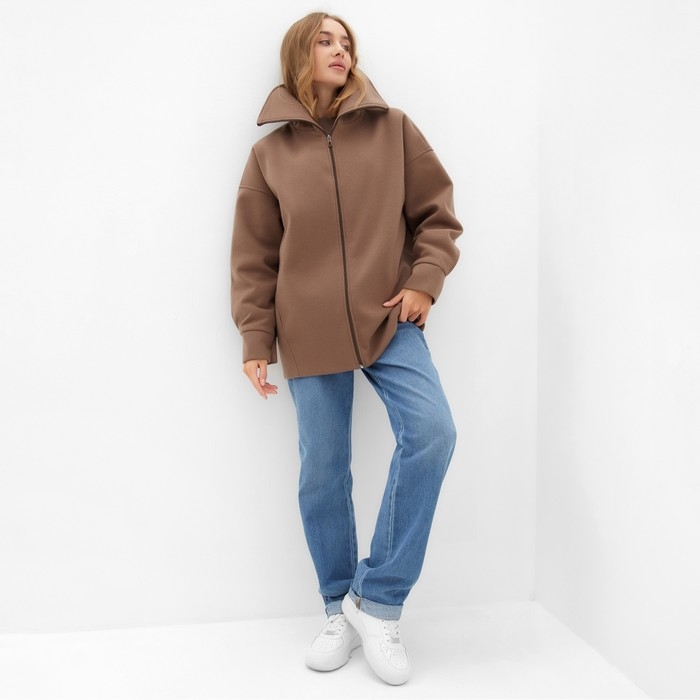 Бомбер (жакет) женский MINAKU : Casual Collection,цвет бежевый , р-р 46 Бомбер (жакет) женский MINAKU : Casual Collection,цвет бежевый , р-р 46