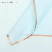 Пленка для цветов "Золотая полоса", нежный голубой, 57 х 57 см