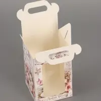 Пасхальная коробочка с окном и с ручкой "Пасха" 10 х 10 х 15 см