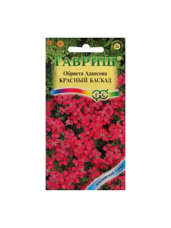 Семена цветов Обриета "Красный каскад", ц/п,  0,05 г