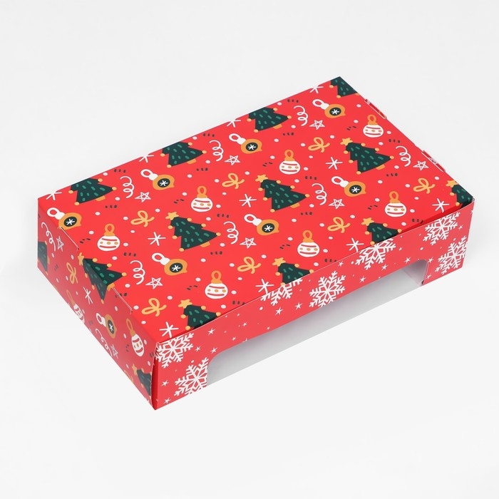 Новый год. Кондитерская упаковка под 5 эклеров Новый год. Кондитерская упаковка под 5 эклеров " С Новым Годом!", 25,2 х 15 х 6,6 см