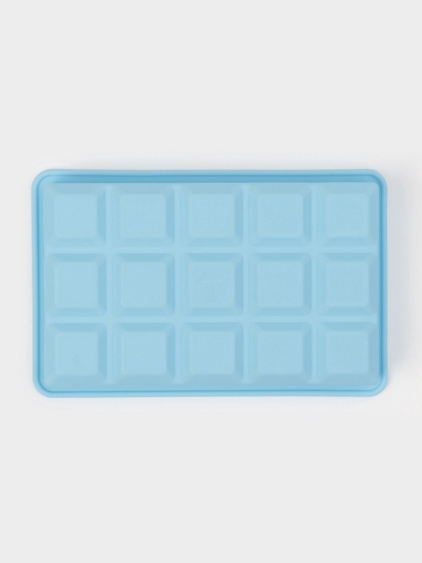 Форма для льда Доляна &laquo;Кубик&raquo;, силикон, 11,7&times;18,7&times;3,4 см, 15 ячеек (3,4&times;3,4 см), цвет голубой