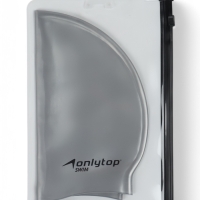 Шапочка для плавания силиконовая 56 гр, цвет серый