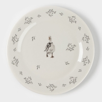 Тарелка десертная Доляна "Гуси" цвет белый  20,3х2 см