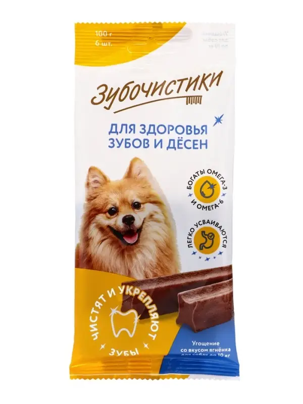 Зубочистики Жевательные палочки для собак мелких пород со вкусом ягненка, 100г