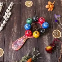 Сувенирный музыкальный инструмент &laquo;Маракас с шариками и пластинами&raquo;, радужный, 25&times;13&times;5 см, МИКС