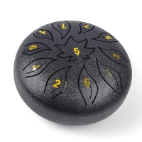 Глюкофон - музыкальный инструмент, цветок черный, 11 лепестков, 18 х 18 х 11 см