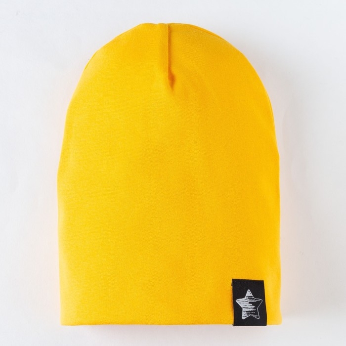 Шапка двухслойная детская, цвет горчица, размер 50-54 Шапка двухслойная детская, цвет горчица, размер 50-54