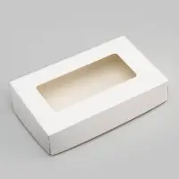 Контейнер на вынос, с окном, белый, 20&times;12&times;4 см