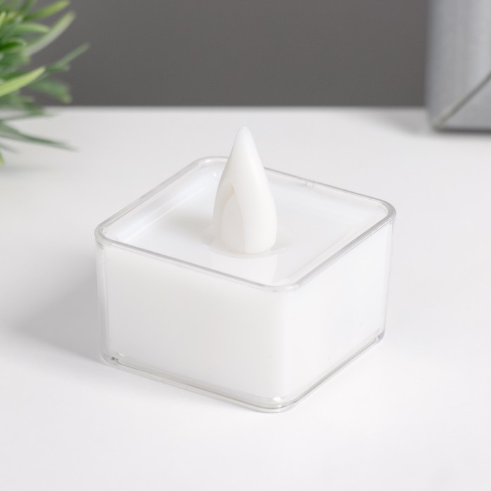 Ночник Ночник "Свеча квадрат" LED 0,5Вт от батареек 3хAG10 белый 4х4х4,5 см RISALUX