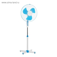 Вентилятор Luazon LOF-01, напольный, 40 - 45 Вт, 3 режима, бело-синий, без упаковки