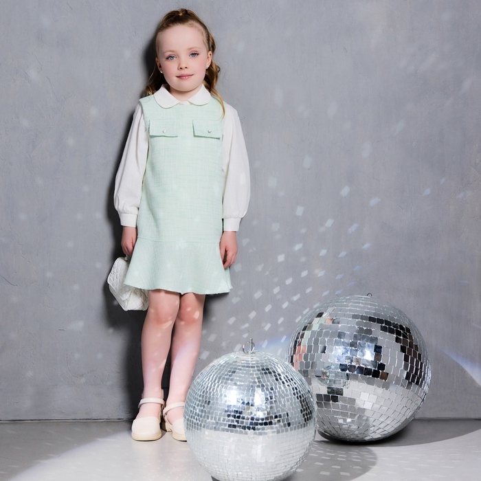 Сарафан для девочки, MINAKU :Party Dress, цвет зеленый, рост 116 см