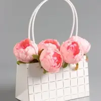 Сумка для цветов влагостойкая, белая, 22x10.5x13.5&plusmn;5% см