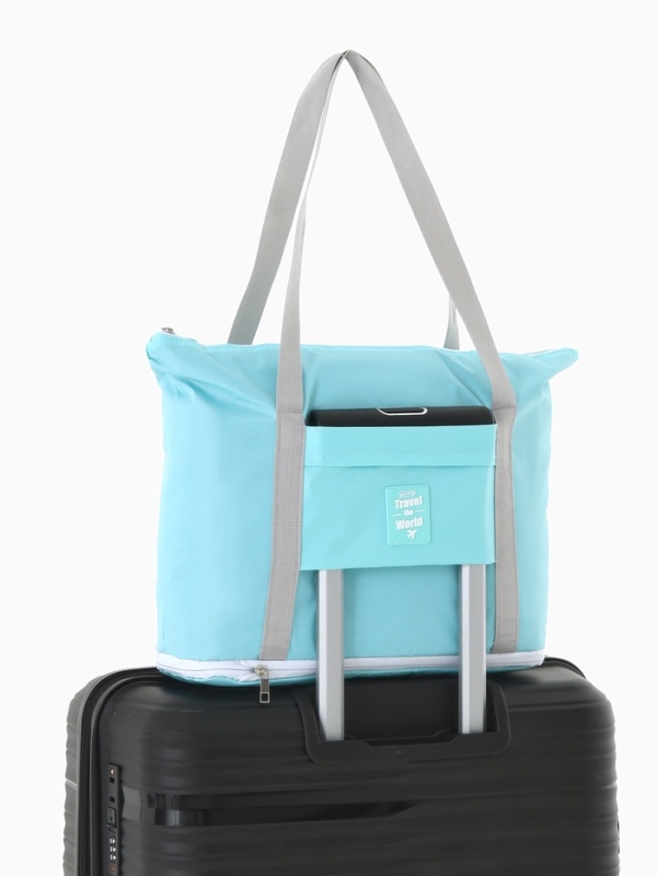 Сумка дорожная на молнии, голубая