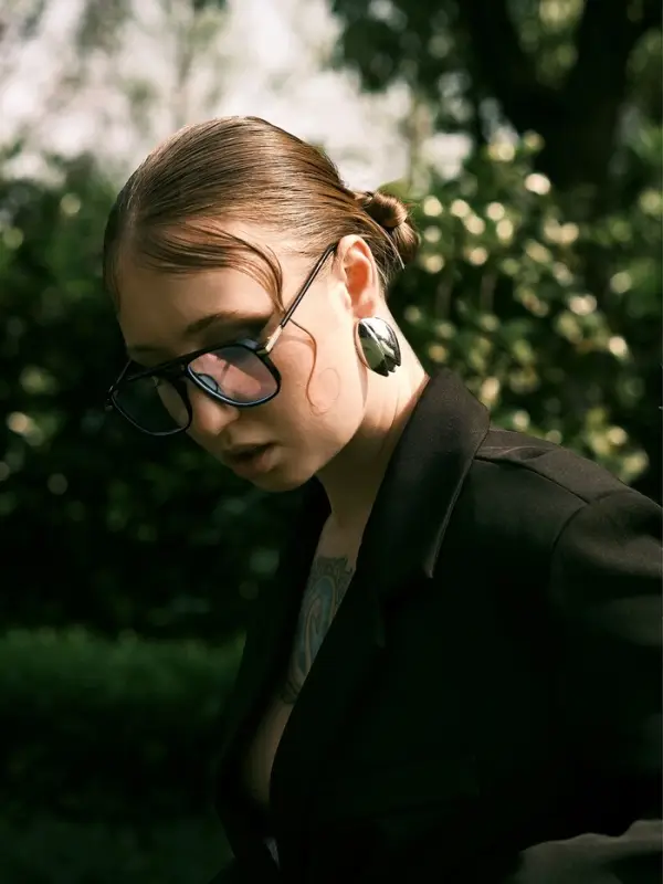 Серьги металл "Тюльпан" цветок, цвет серебро