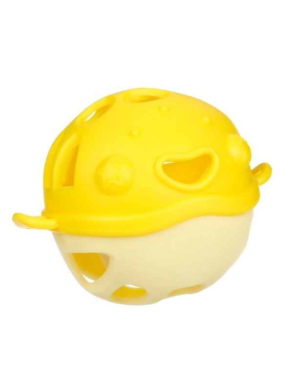 Прорезыватель силиконовый для зубов с погремушкой Крошка Я &laquo;Рыбка&raquo;, в кейсе, желтый