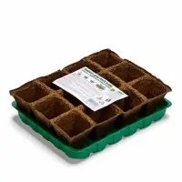 Набор для рассады: торфяная кассета, 12 ячеек по 50 мл, поддон _ &times; _ см, зелёный