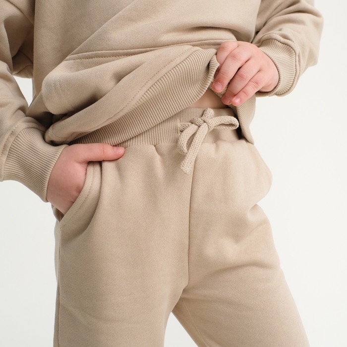 Костюм детский (худи, брюки) KAFTAN "Basic line", размер 30 (98-104), цвет кофейный