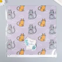 Бумага для скрапбукинга "Котики" плотность 180 гр 30,5х32 см