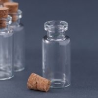 Бутылочка с пробкой, стекло, прозрачная 3 мл набор 12 шт 3,5х1,6х1,6 см Бутылочка с пробкой, стекло, прозрачная 3 мл набор 12 шт 3,5х1,6х1,6 см