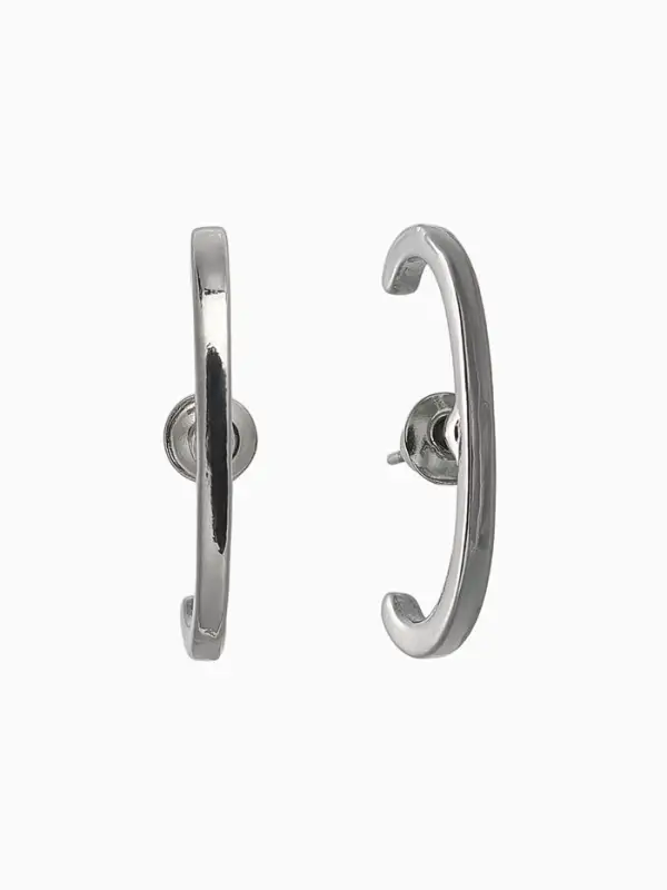 Серьги металл "Минимализм" петля, цвет серебро