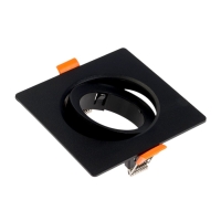 Светильник встраиваемый, поворотный, под лампу MR16, пластик, квадрат, пластик, черный Светильник встраиваемый, поворотный, под лампу MR16, пластик, квадрат, пластик, черный