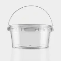 Ведро с крышкой, 500 мл, d= 12,2 см, высота 6 см прозрачное, 225 шт/уп.