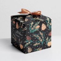 Коробка подарочная новогодняя складная «Шишки», 12 х 12 х 12 см, Новый год Коробка подарочная новогодняя складная «Шишки», 12 х 12 х 12 см, Новый год