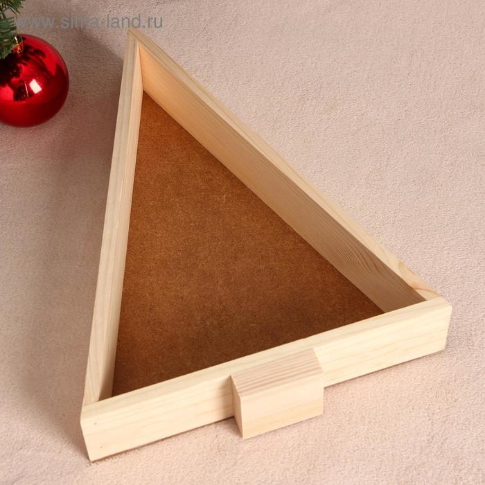 Кашпо деревянное "Ящик Ёлочка треугольником", МАССИВ, 39&times;27&times;6 см