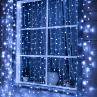 Гирлянда &laquo;Занавес&raquo; 2 &times; 3 м, IP44, УМС, белая нить, 760 LED, свечение белое, 220 В