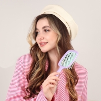 Расчёска массажная, широкая, вентилируемая, 8,5 &times; 20,5 см, PVC коробка, цвет МИКС/белый