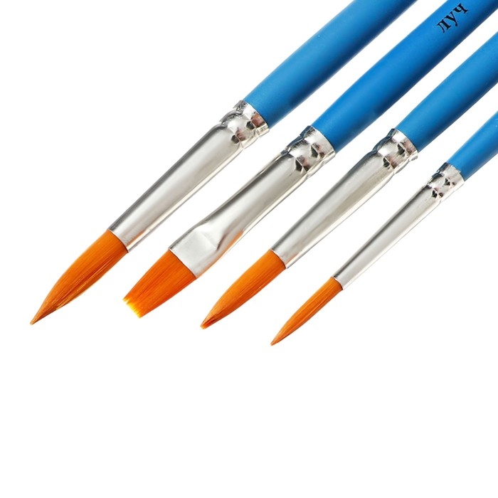 Набор кистей Синтетика 4шт Луч "Классика цвета", (круглые № 3, 4, 5; плоская № 7)