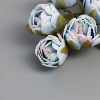 Декор для творчества "Пионы" бело-голубой (1 набор=1 букет) в букете 6 шт 2,5х10,5 см Декор для творчества "Пионы" бело-голубой (1 набор=1 букет) в букете 6 шт 2,5х10,5 см