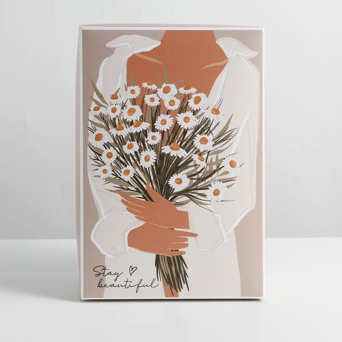 Коробка подарочная складная, упаковка, &laquo;Ромашки&raquo;, 30 х 20 х 9 см